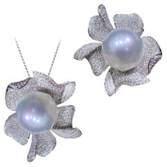 【Vine Symphony】Convertible Blooming Aurora South Sea Pearl Ring Pendant Brooch