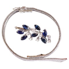 Convertible Bracelet Sapphires and Diamonds in White Gold 18 Karat