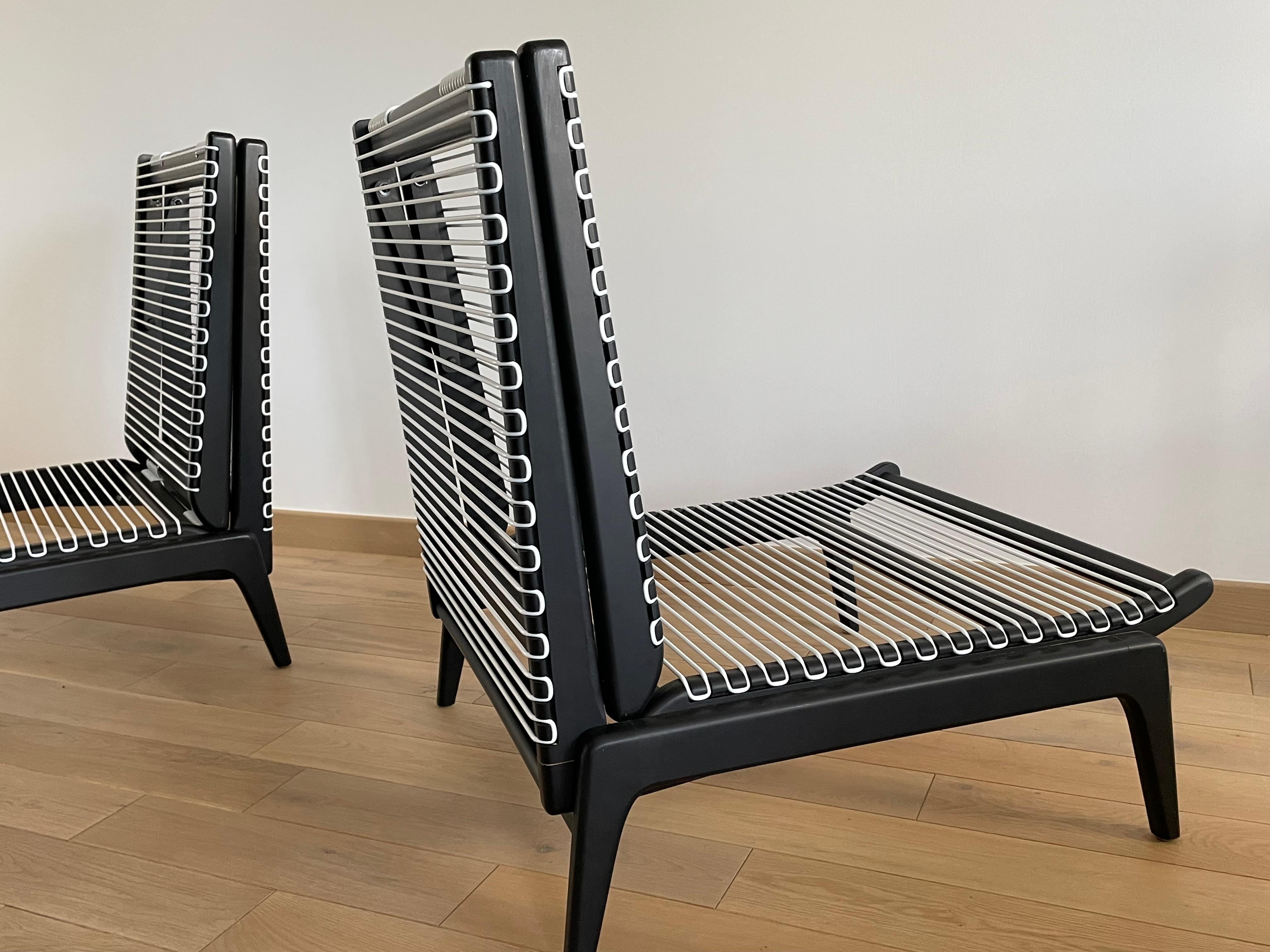 Umwandelbare Stühle von Georges Tigien, 1950er Jahre, 2er-Set, Set im Zustand „Gut“ im Angebot in GRENOBLE, FR