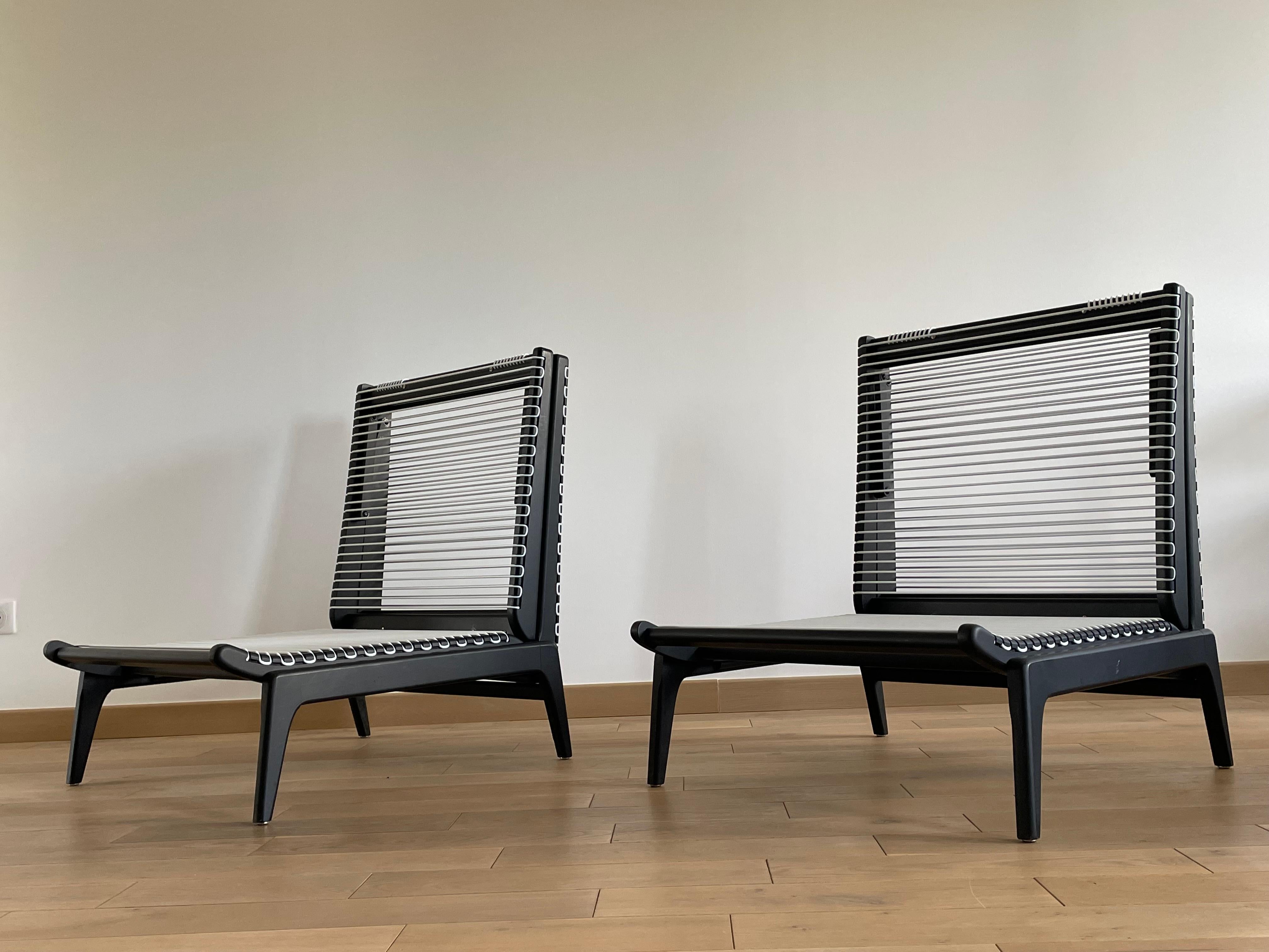 Umwandelbare Stühle von Georges Tigien, 1950er Jahre, 2er-Set, Set im Angebot 1