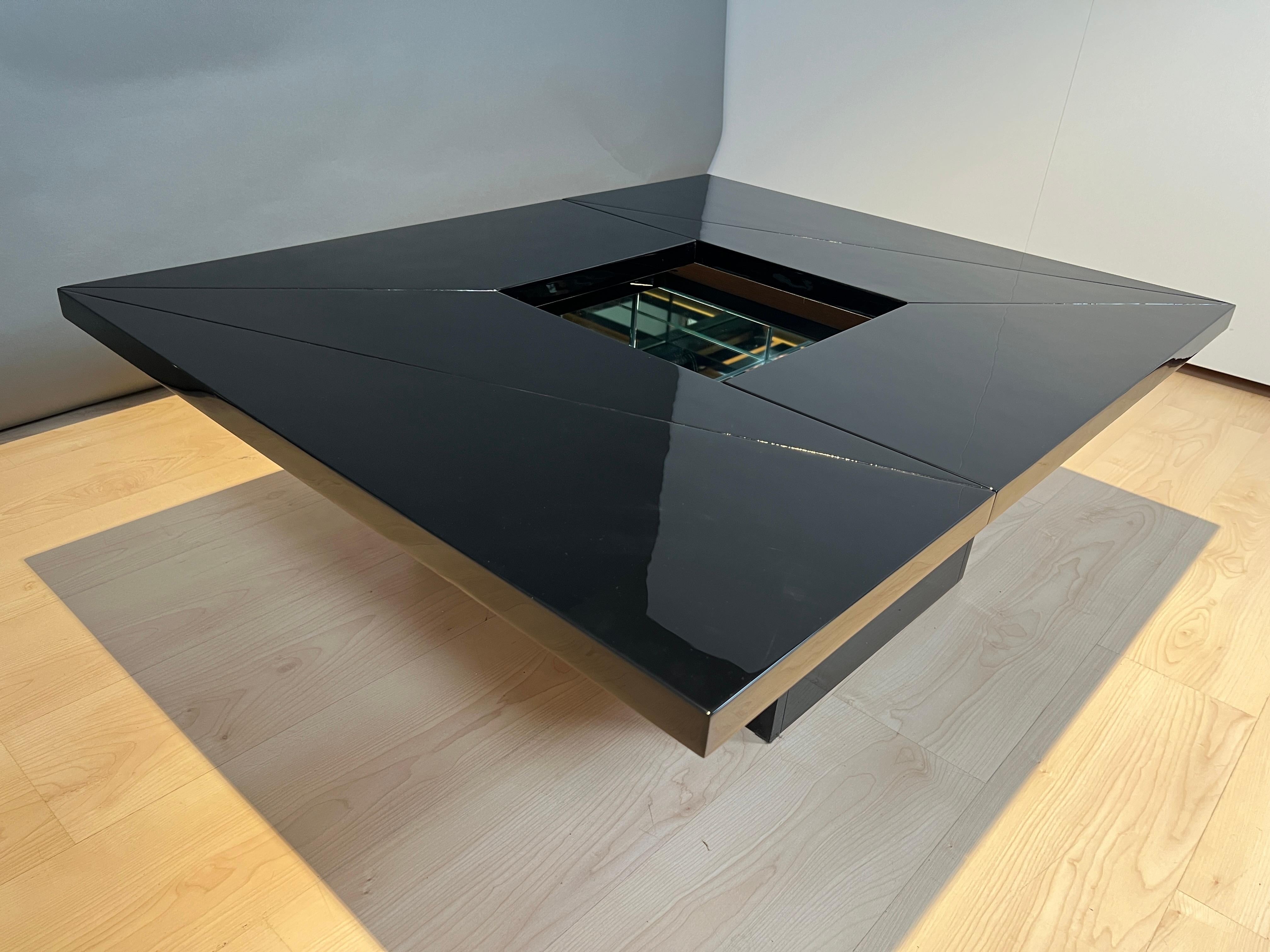 Convertible Coffee Table by Roche Bobois, Black Lacquer, France, 1970s In Good Condition For Sale In Regensburg, DE