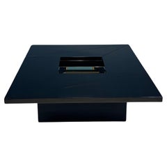 Convertible Coffee Table, Paul Michel, Black Lacquer, France, 1970s