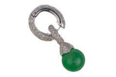 Convertible Diamond and Jade Bead Drop Earrings