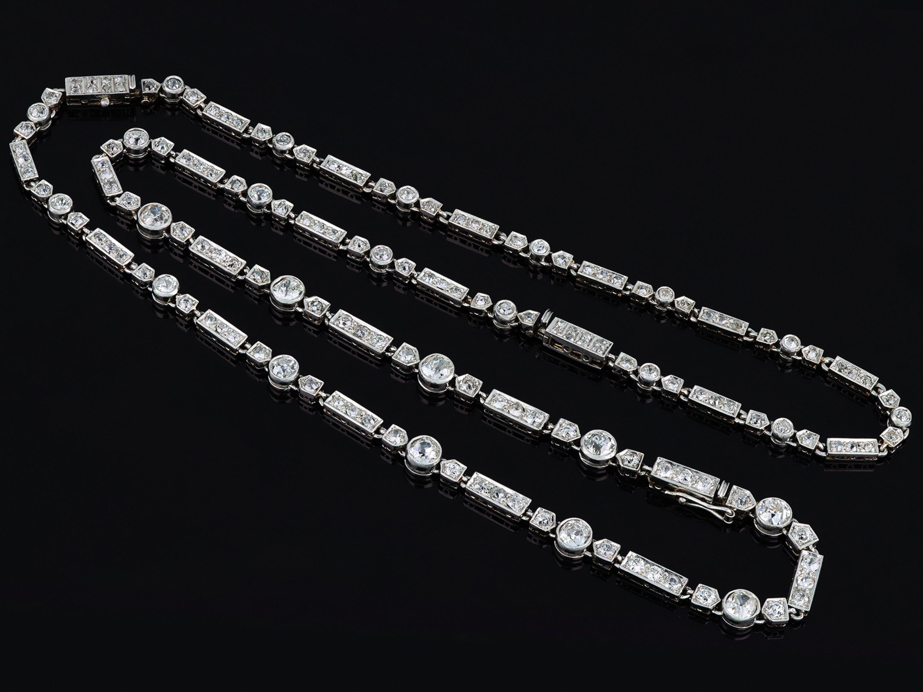 Wandelbare Diamant-Halskette/Armband, um 1930 im Zustand „Gut“ im Angebot in London, GB