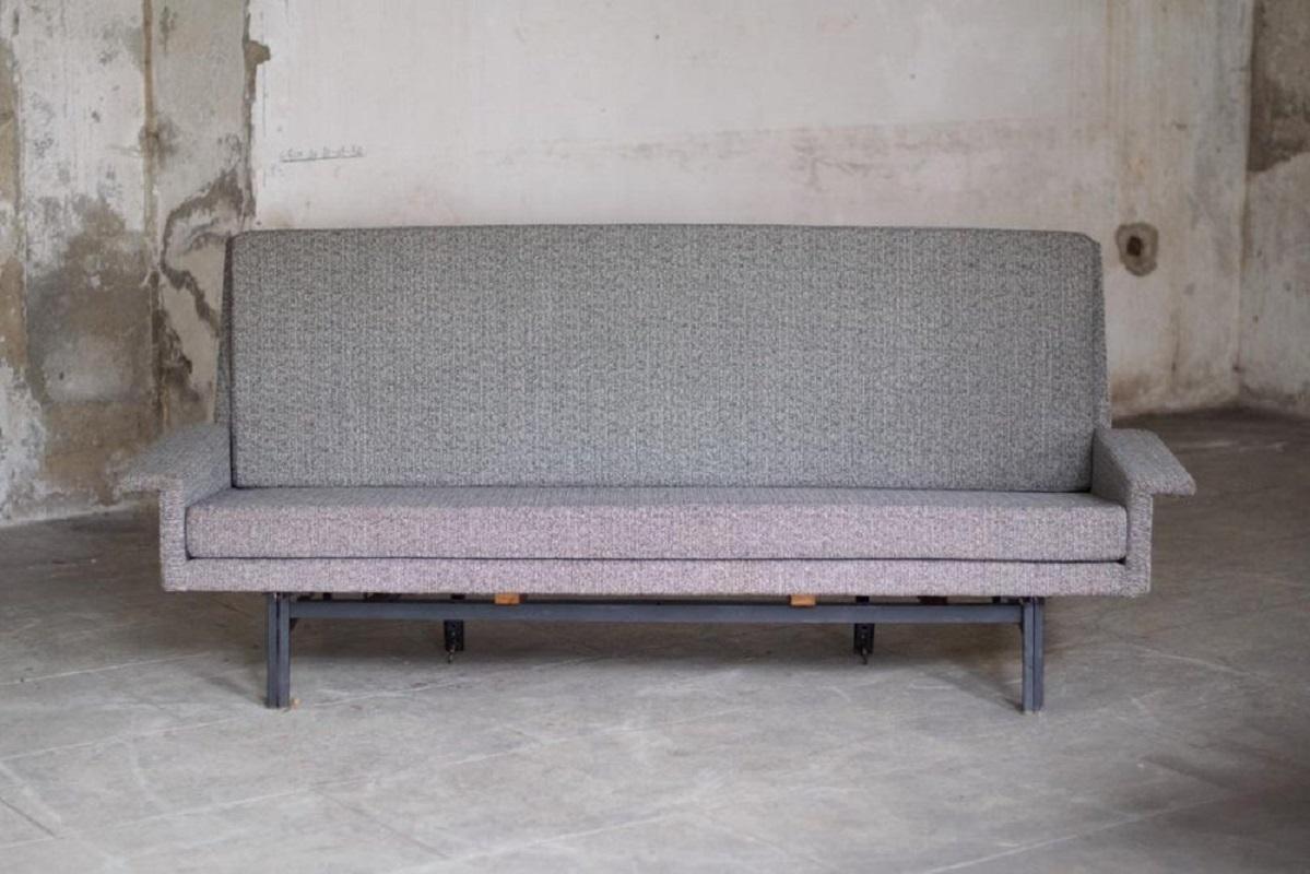 Convertible Fabric Sofa by René Jean Caillette for Steiner, 1961 For Sale 9