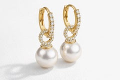 Convertible Pearl Hoop Earrings silver, gold