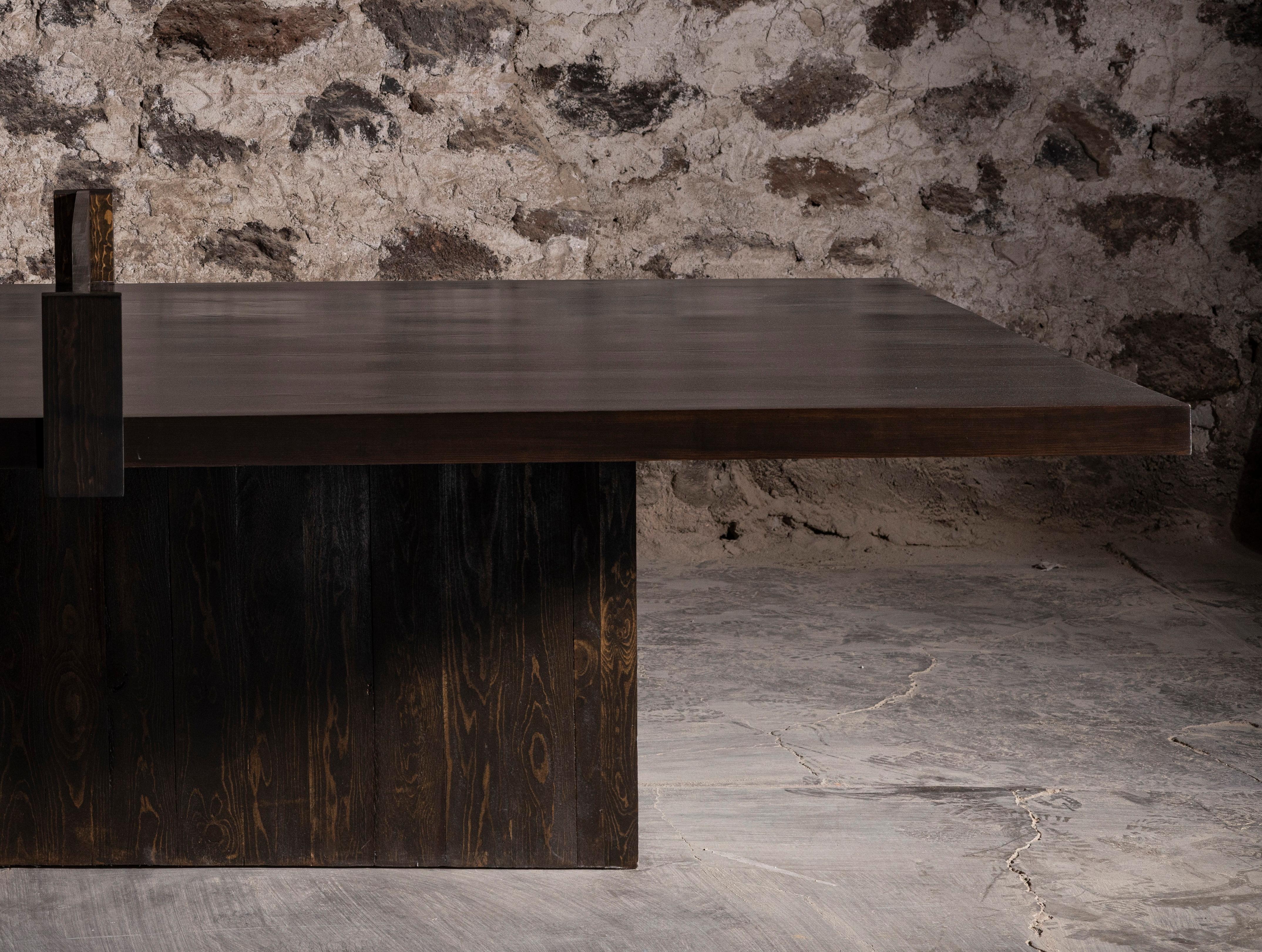 Other Convertible Ping Pong Game & Dining Table in Solid Black Pine by No Age Studio For Sale