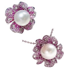 【Crown Radiance】Convertible Royale Bloom South Sea Pearl Sapphire Ring Pendant