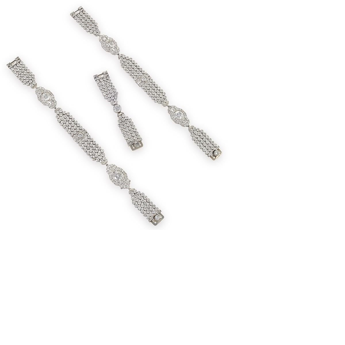 Art Deco Convertible Diamond Collar Necklace 