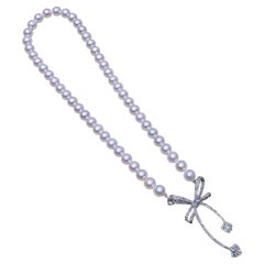 【Lustre Arc】Convertible PSL Certified Pearl Necklace 18K Diamond Pendant