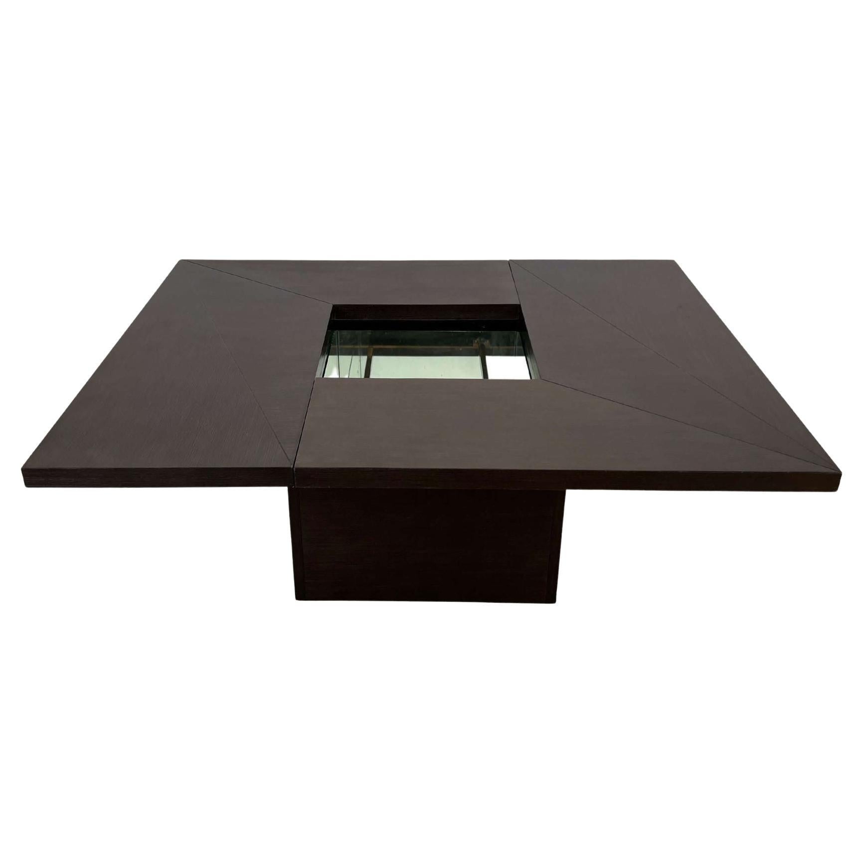 Convertible Coffee Table by Roche Bobois, Black Lacquer, France, 1970s