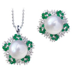 【Vine Symphony】Convertible Verdant Crown Aurora South Sea Pearl Ring Pendant