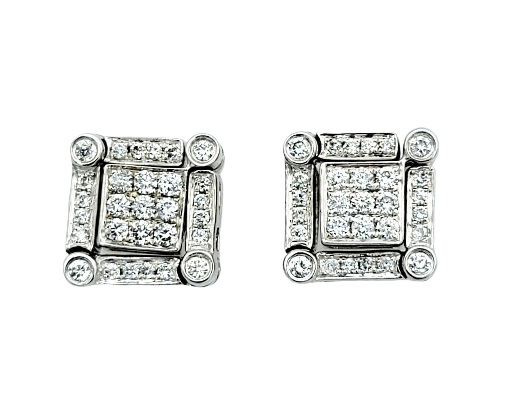 Discover the epitome of versatility and elegance with our exquisite pair of interchangeable diamond earrings, a harmonious fusion of sophistication and style. Crafted with precision in lustrous 14 karat white gold, these captivating earrings are