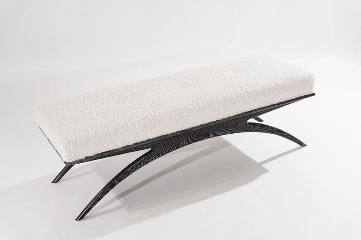 Contemporary Convex Bench Series 60 in Black Ceruse For Sale