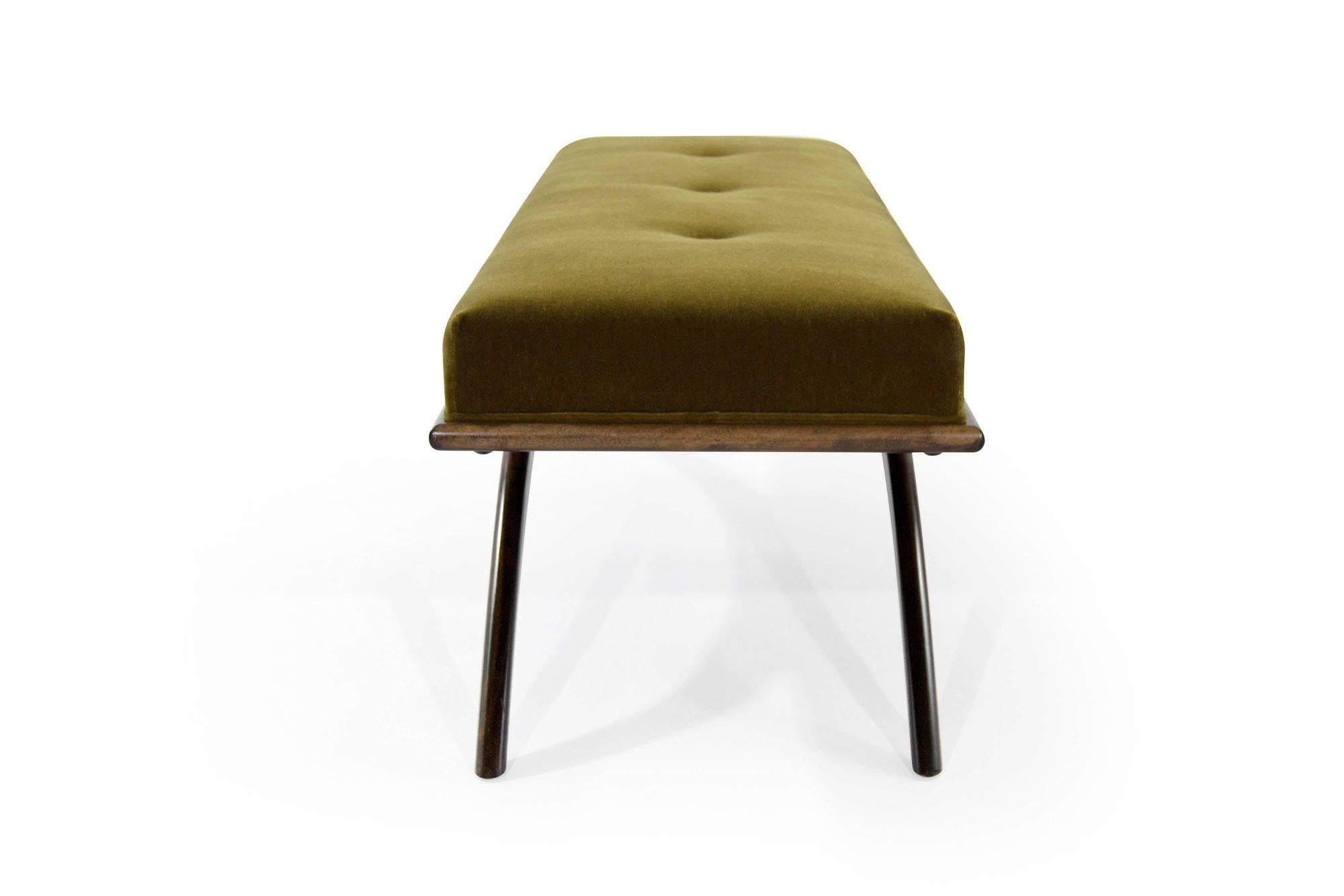 Contemporary Convex Bench Series 60 in Special Walnut For Sale