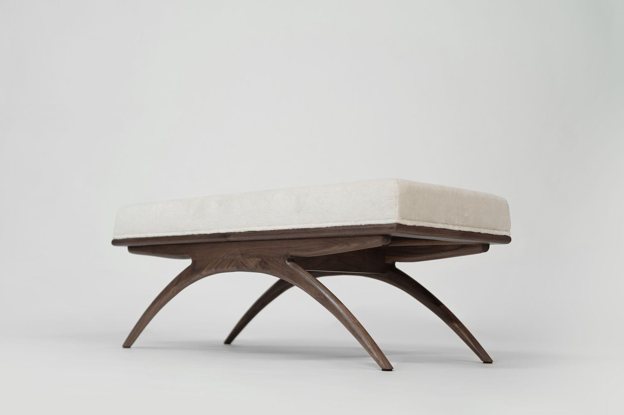 American Convex Bench Series 48 in Natural Walnut For Sale