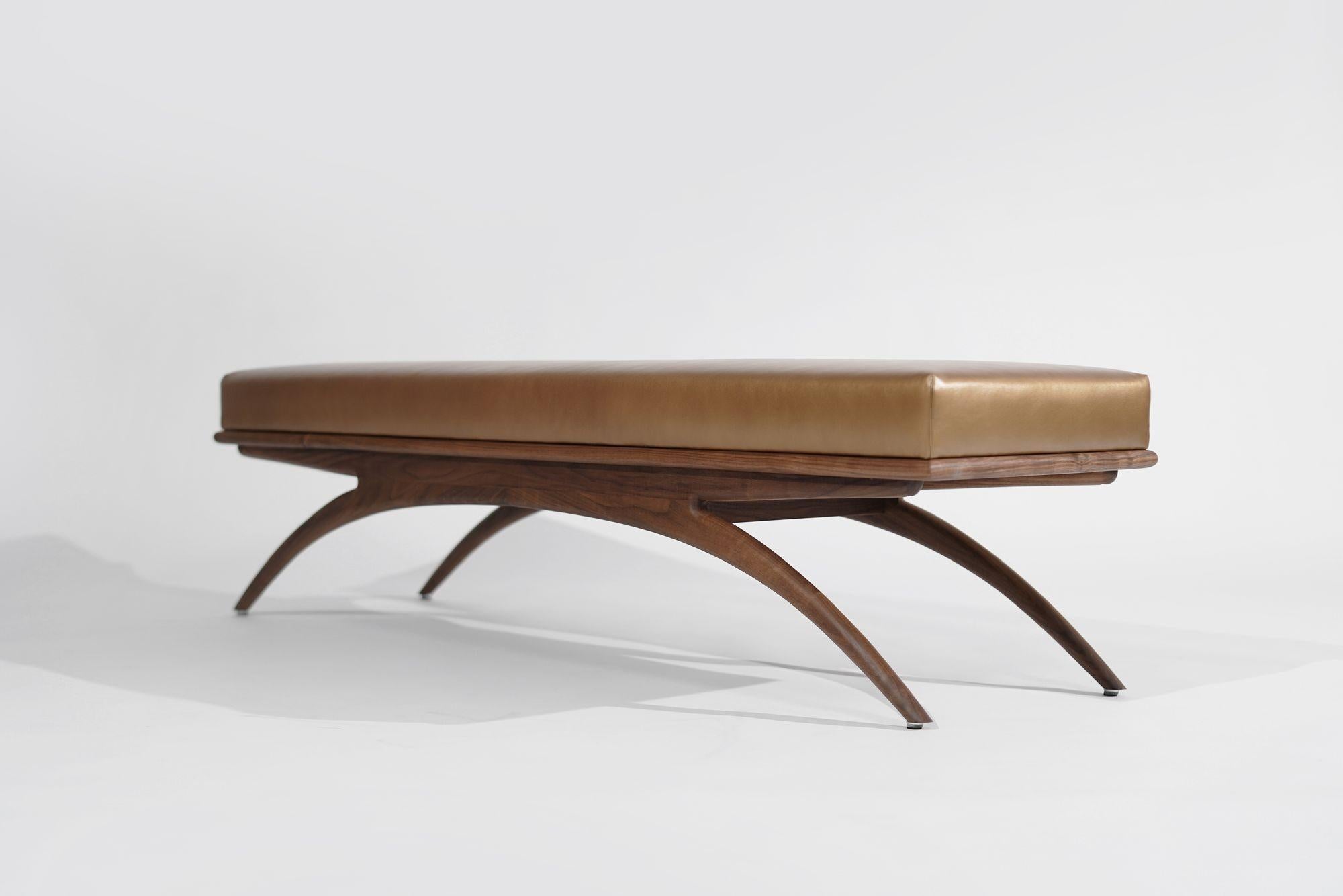 Convex Bench Series 72 in Matte Natural Walnut In New Condition For Sale In Westport, CT