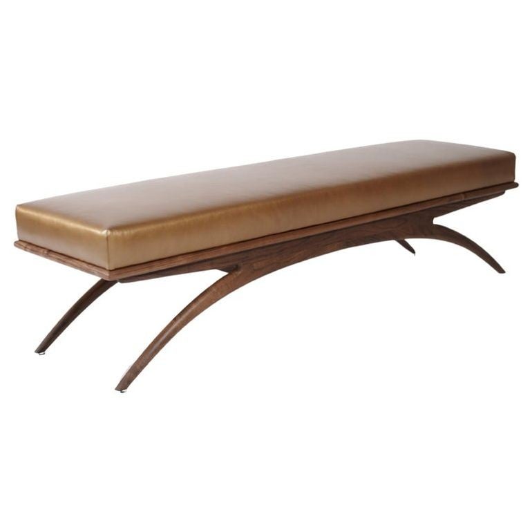 Convex Bench Series 72 in Matte Natural Walnut For Sale