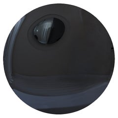 Convex Black Contemporary Sculptural Mirror by Homa