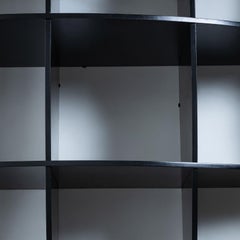 Convex Black Wall Shelf ‘Tyco’ by M. Massironi for Nikol International, 1970s