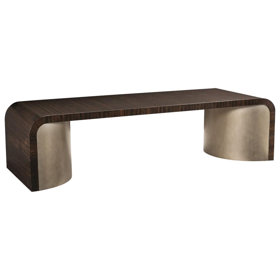 Convex Bronze Coffee Table For Sale