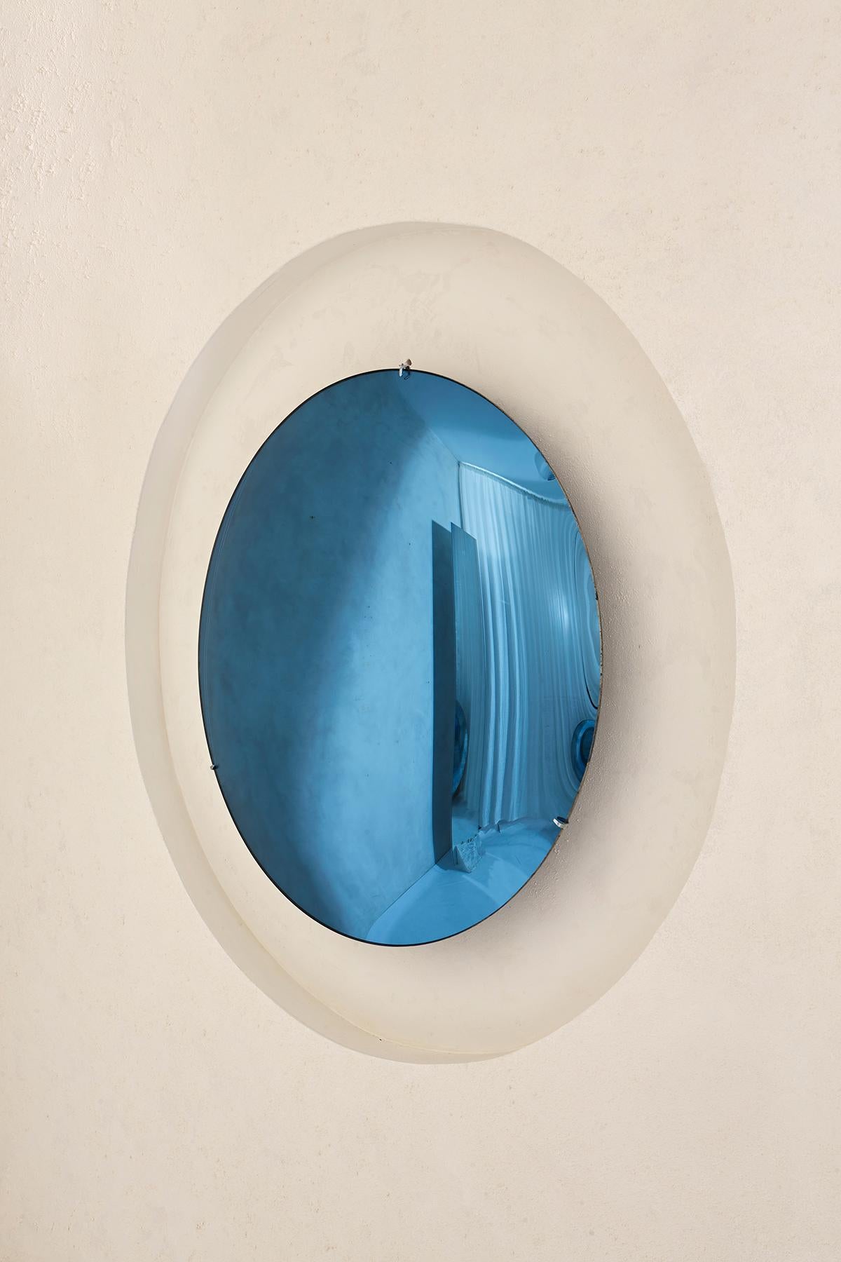 Turkish Convex Dark Blue Mirror by Homa For Sale