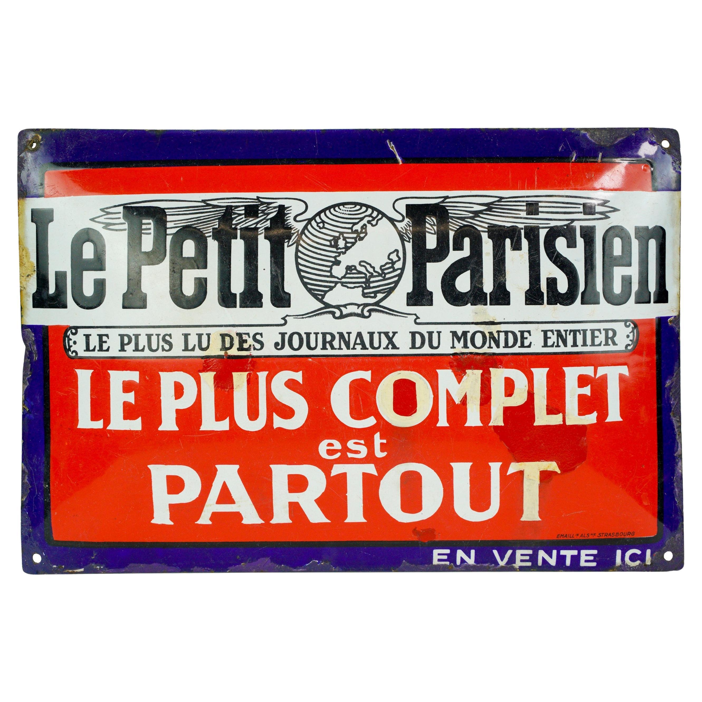 Convex Enamel European Le Petit Parisian Steel Wall Sign