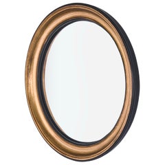 Convex Gold M Wall Mirror with Wooden Frame by Deknudt Mirrors
