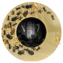 Convex Metamorphosis Mirror - Hand-Hammered Brass & Nickel Coat - Boca do Lobo
