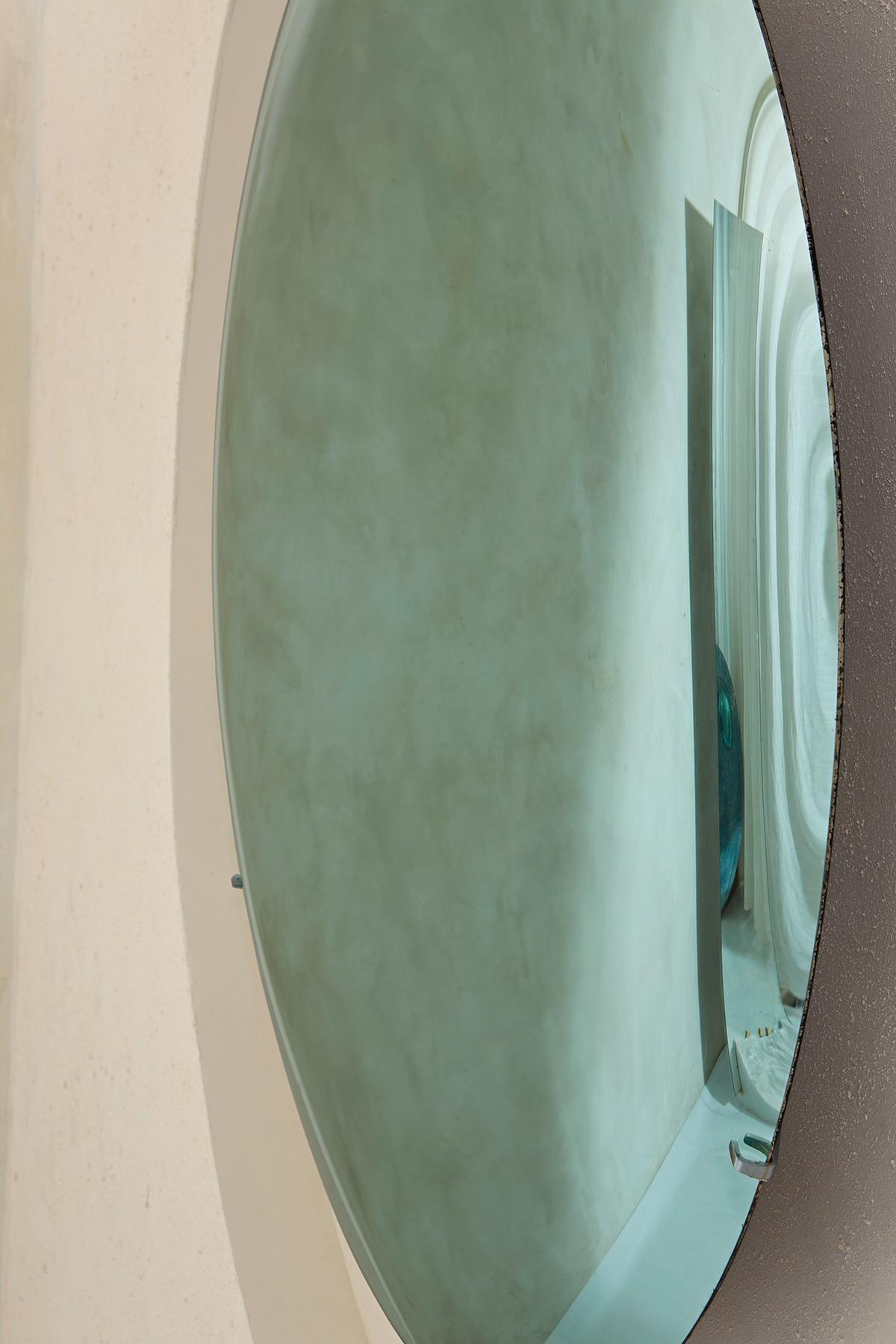 Postmoderne Miroir convexe vert menthe par Homa en vente
