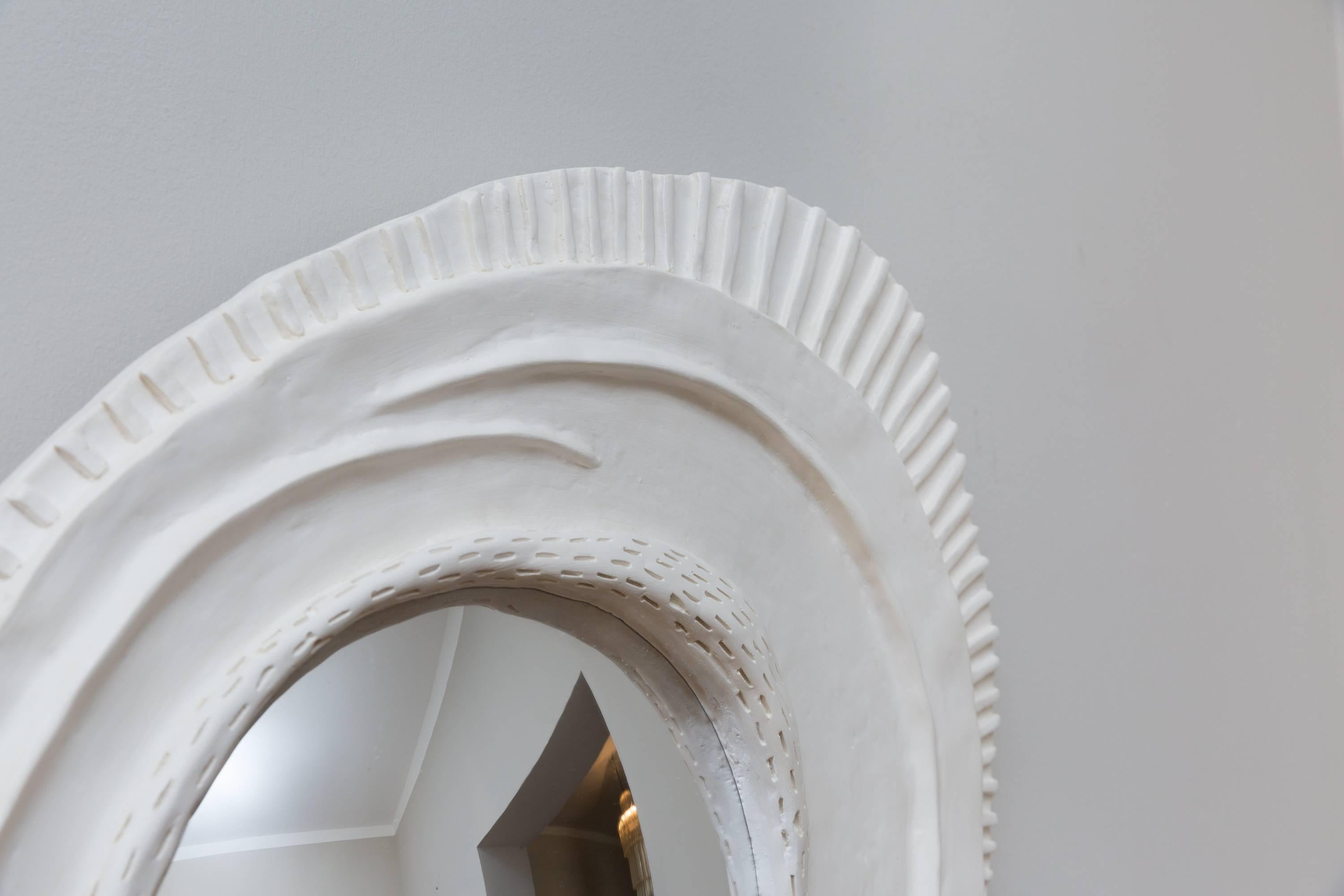 Plaster Convex Mirror by Vincent Vauban, France 2017, Edition of 10