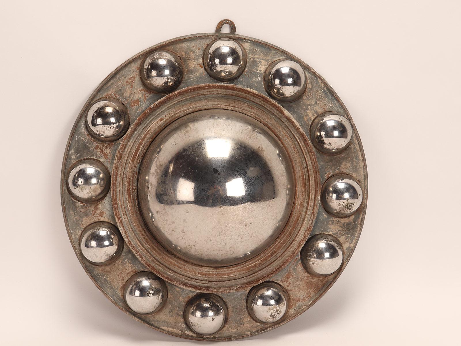 Italian Convex mirror, “witches’ mirror”, with 12 small convex mirrors. Italy 1870. For Sale