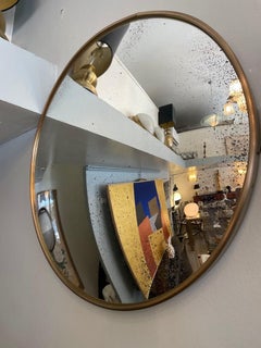 Convex Mirror With Brass Frame, Diameter 63 cm