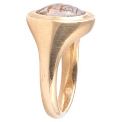 Convex Rock Crystal Roman Intaglio Ring of Jupiter 2nd-3rd Century A.D.