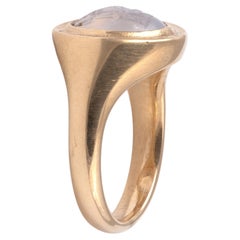 Convex Rock Crystal Roman Intaglio Ring of Jupiter 2nd-3rd Century A.D.