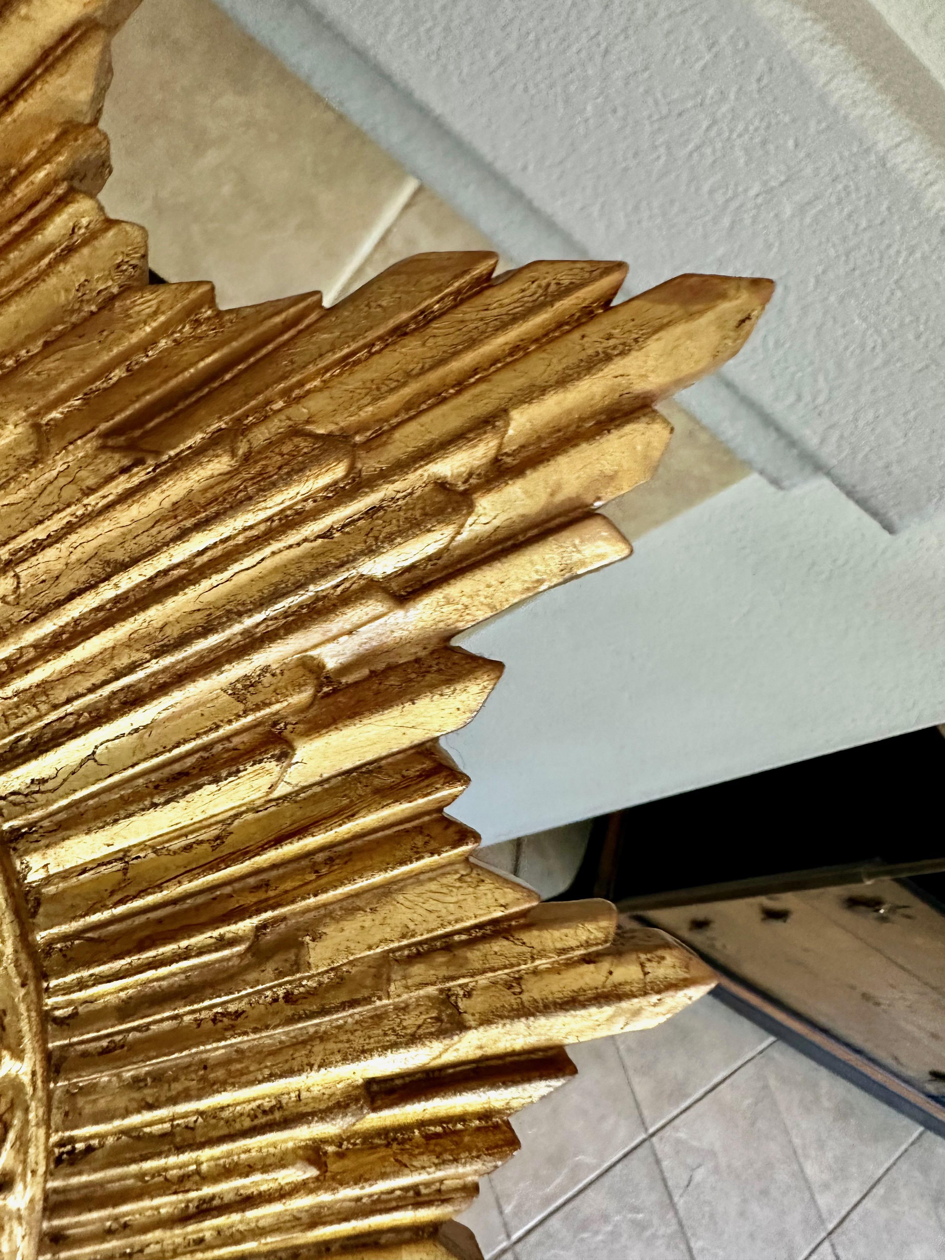Convex Sunburst Gilt Molded Wall Mirror For Sale 6