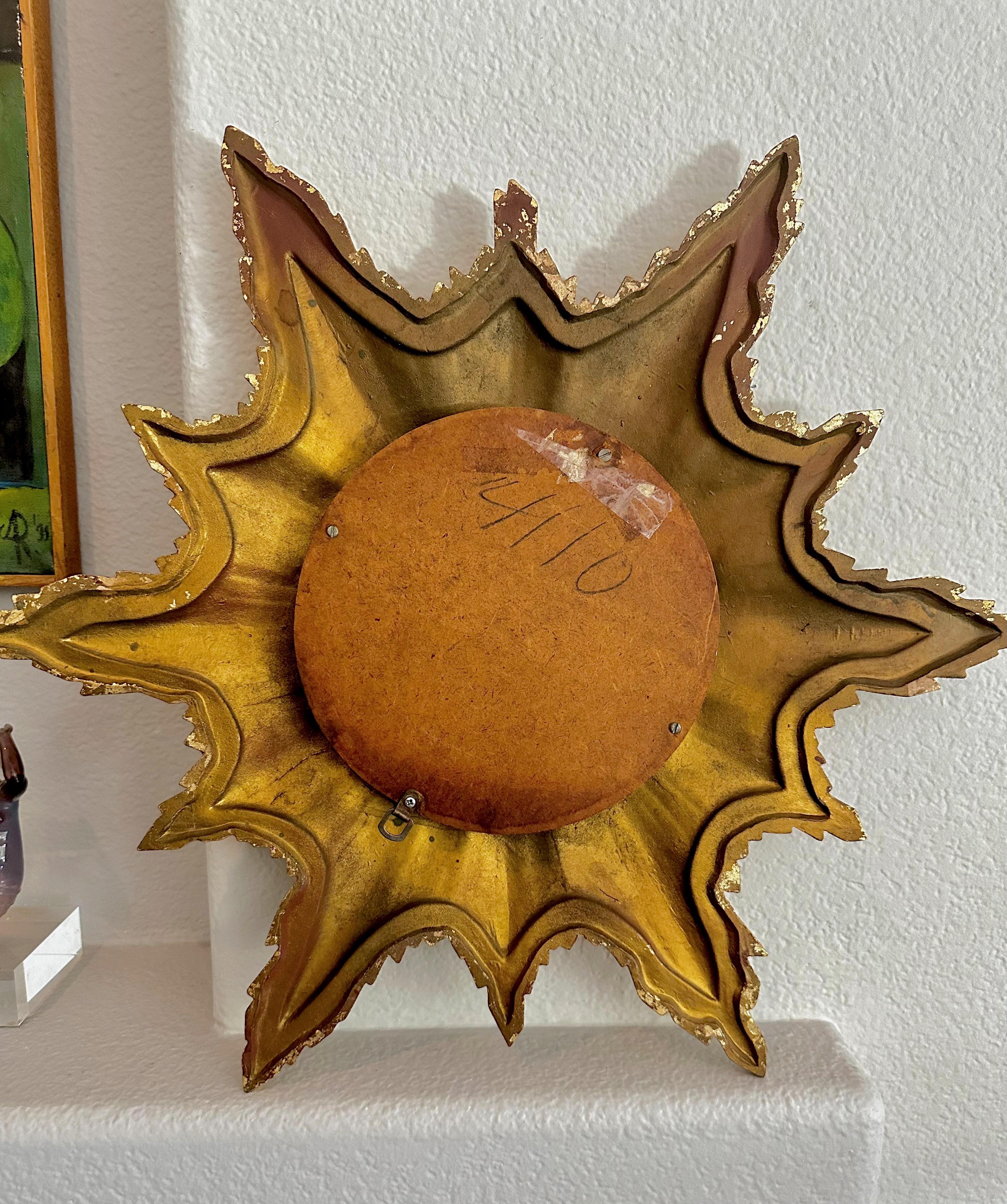 Convex Sunburst Gilt Molded Wall Mirror For Sale 8