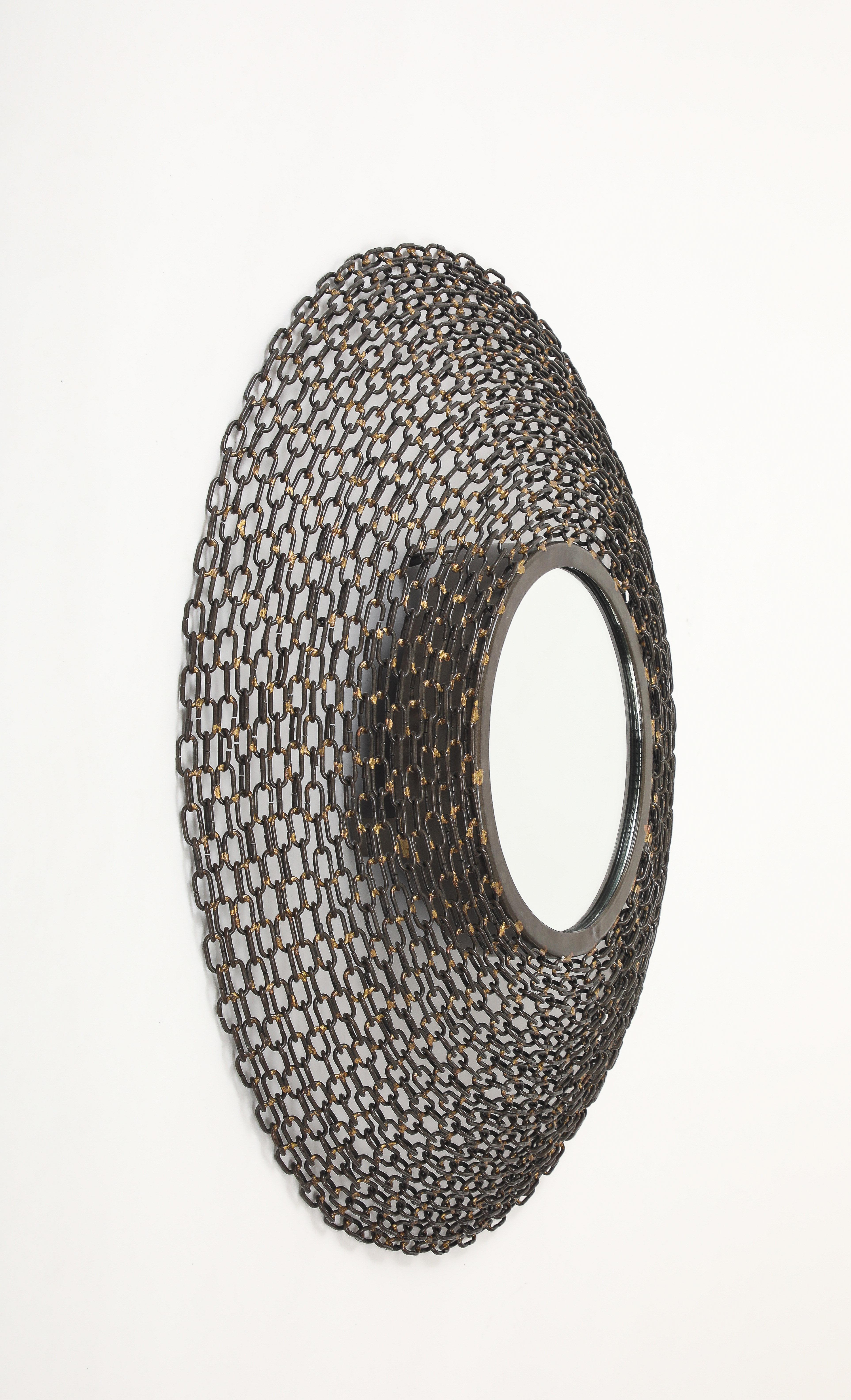 French Convex Welded Chain Link Mirror For Sale