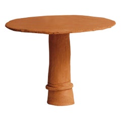 "Convivio" Side Table Handmade in Red Lombard Clay Contemporary Art by Nino