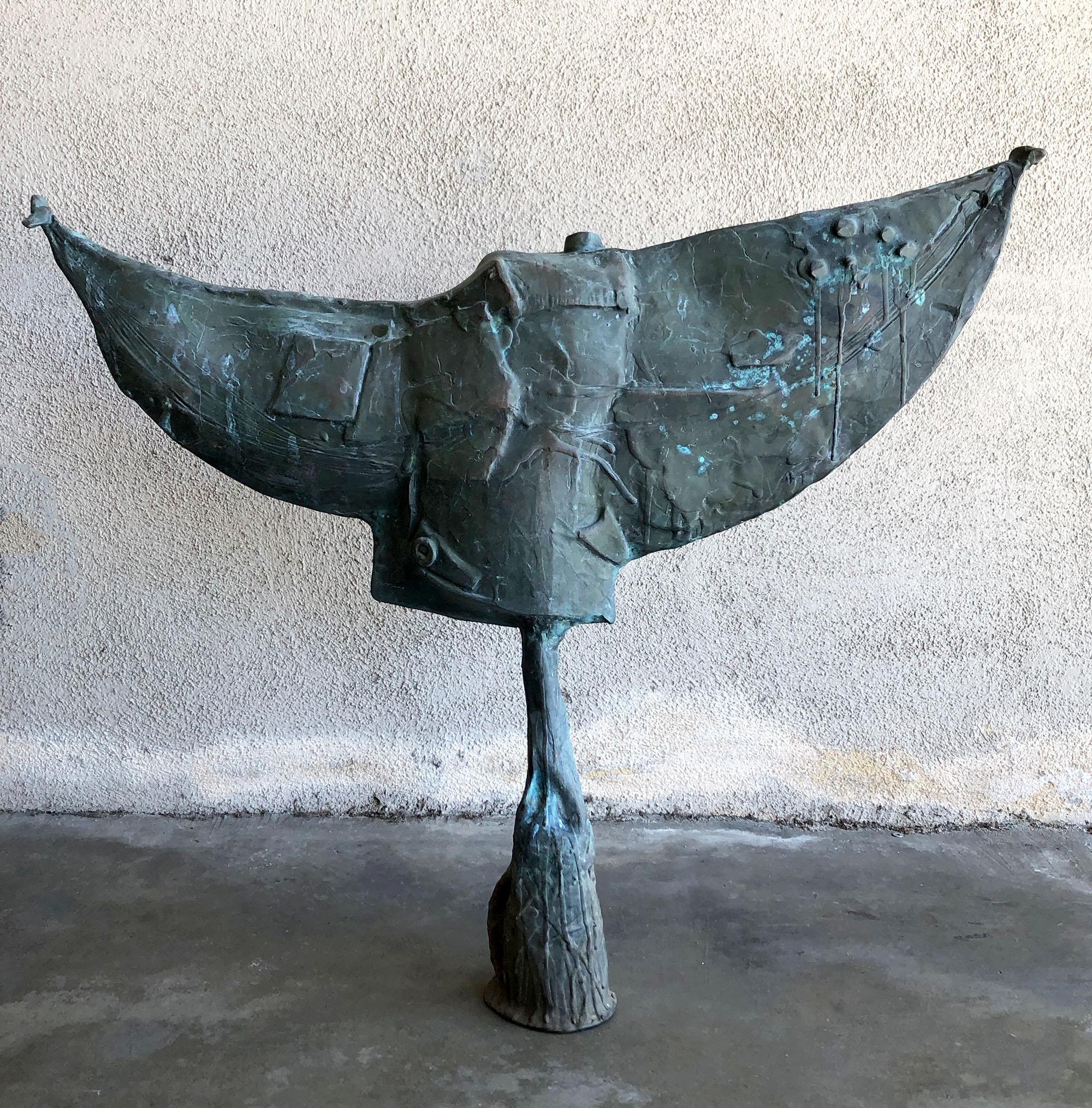 American Conway J Pierson Jiggs Bronze California Abstract Modern Sickle Garden Sculpture