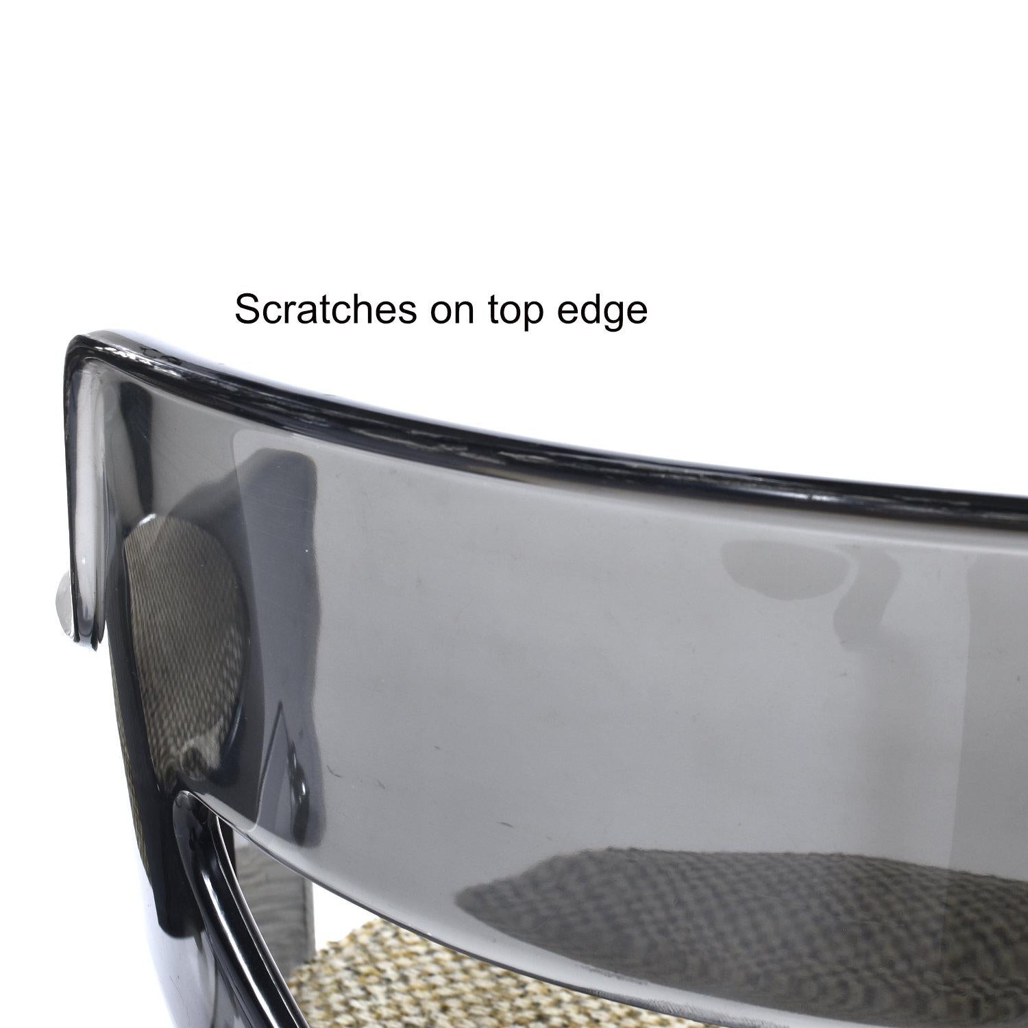 Conwed Space Age Smoked Lucite Chair on Casters with Foot Stool in vendita 5