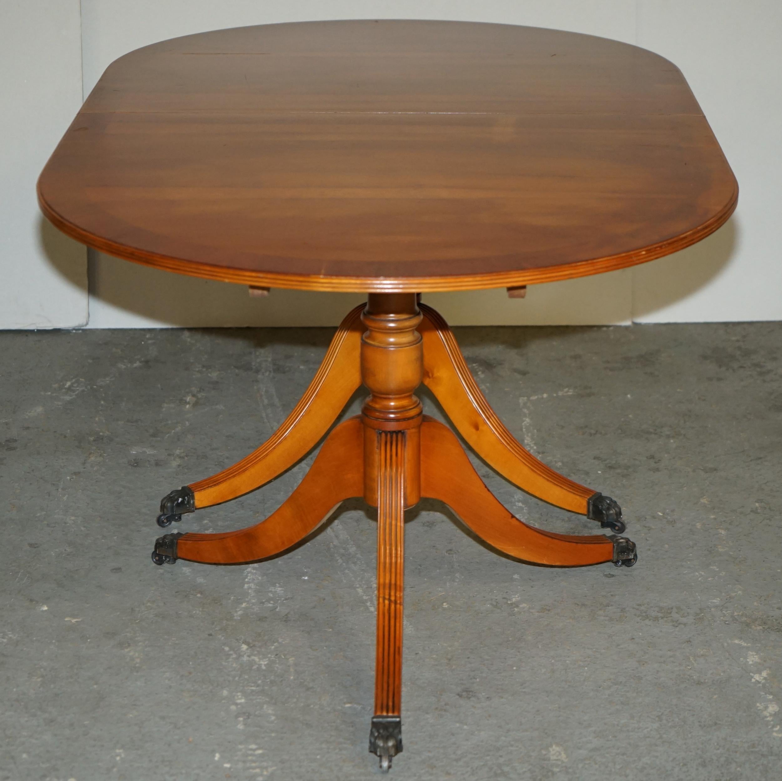 COOKE & SON VINTAGE BURR YEW WOOD REGENCY PILLAR BASE 4 bis 6 Personen Esszimmer-TABLE im Angebot 7