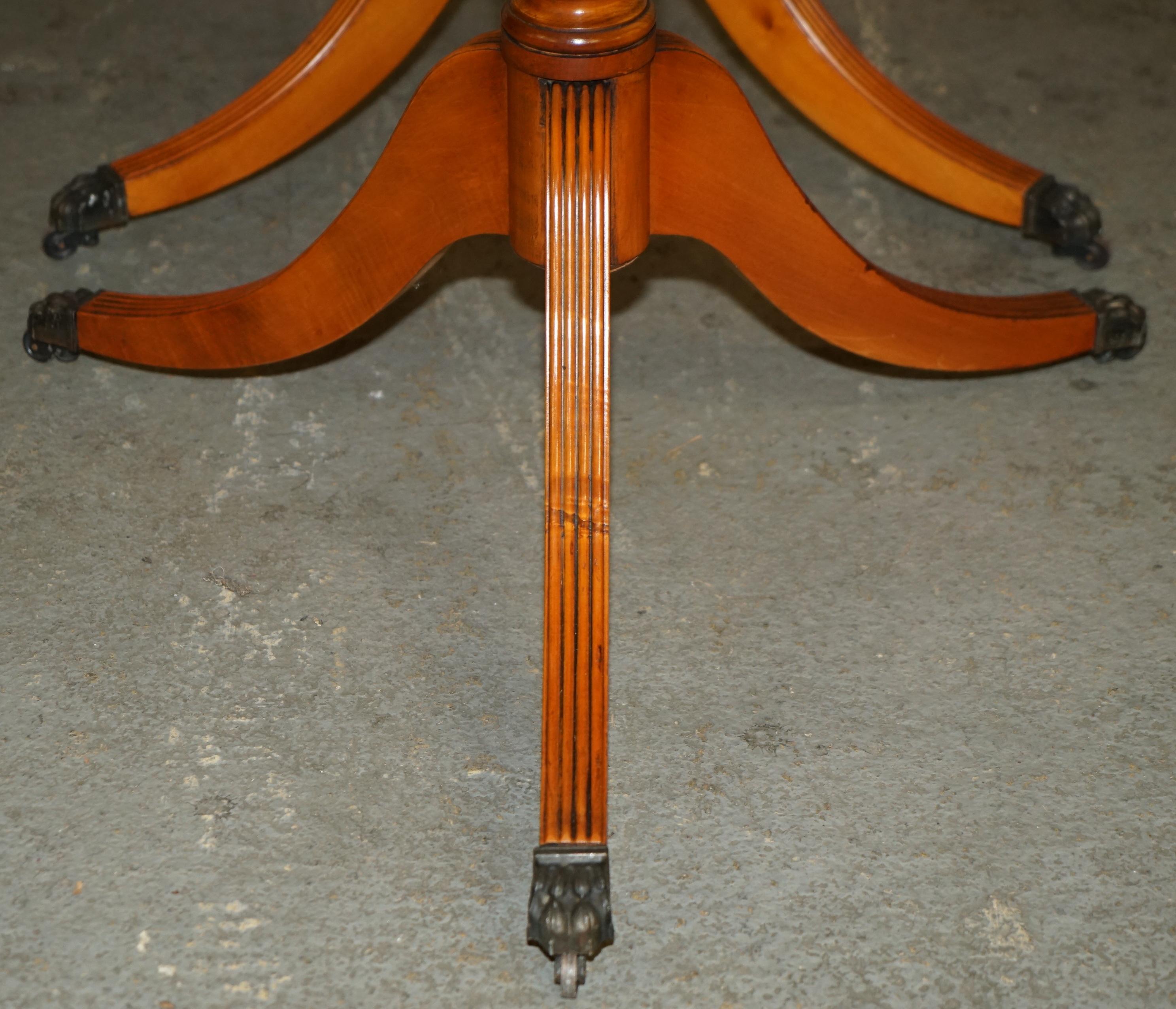 COOKE & SON VINTAGE BURR YEW WOOD REGENCY PILLAR BASE 4 bis 6 Personen Esszimmer-TABLE im Angebot 8
