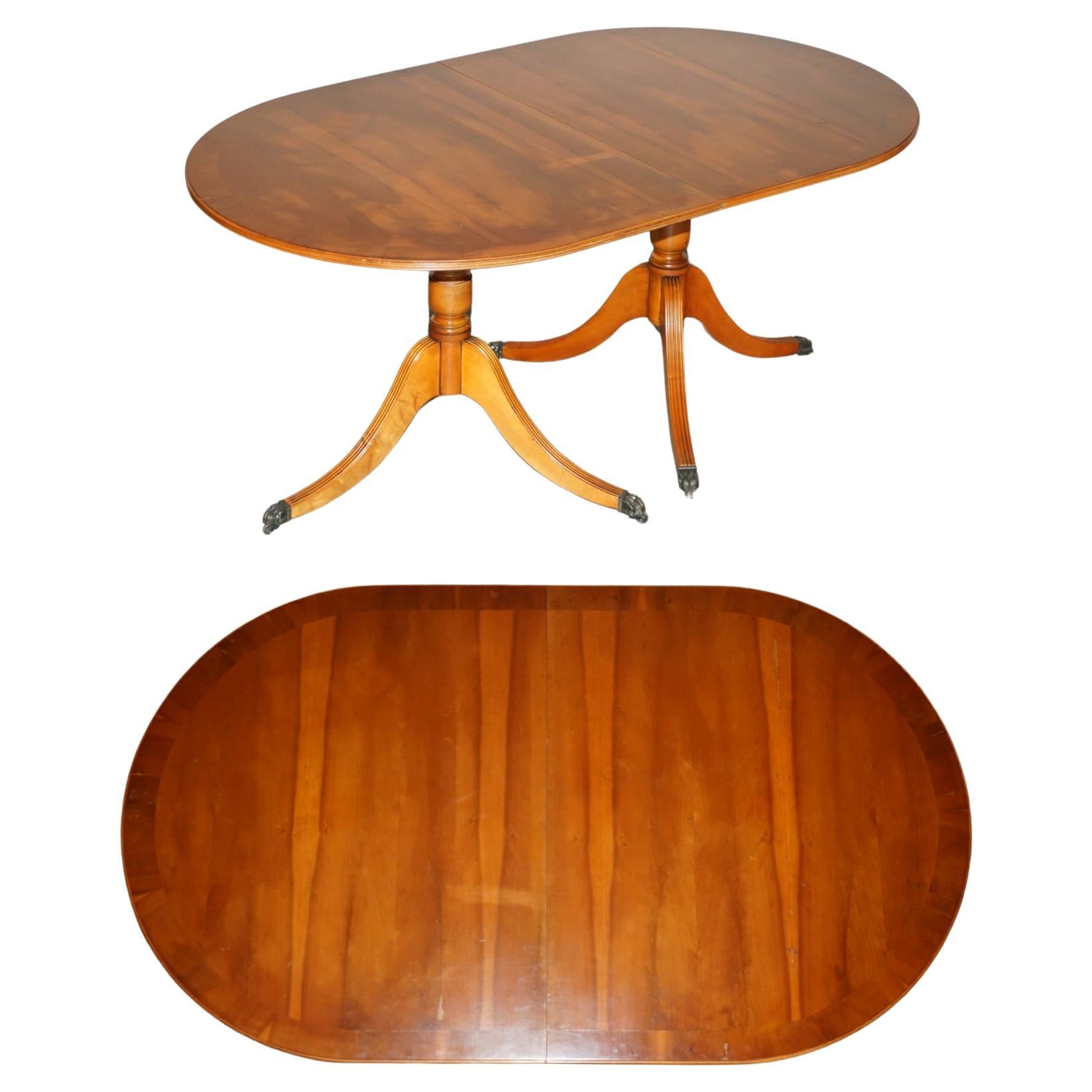 COOKE & SON VINTAGE BURR YEW WOOD REGENCY PILLAR BASE 4 TO 6 PERSONAS MESA DE COMEDOR