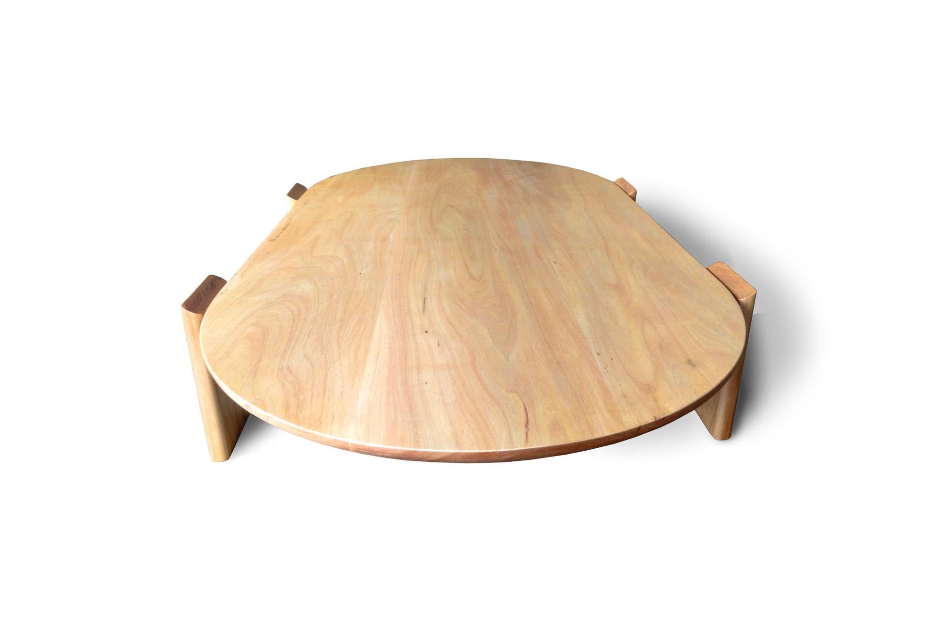 oval solid wood coffee table