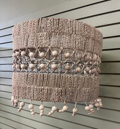 Cool Bohemian Cord and Wood Beads Drum Lamp Shade
