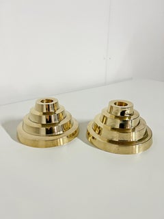 Cool Candle Holders in Brass, Set of Two