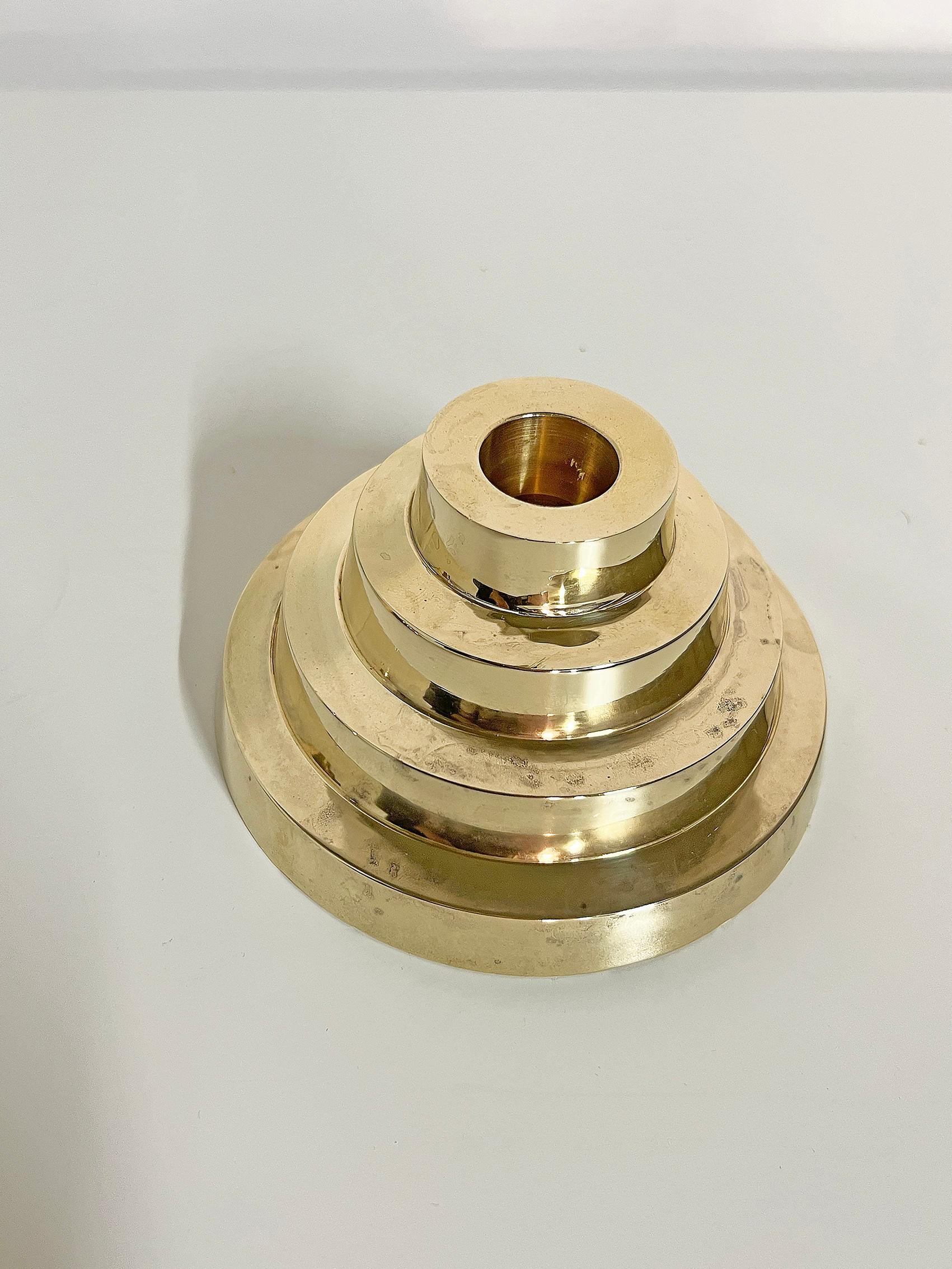 Portacandele freddi in ottone, set di due in vendita 1