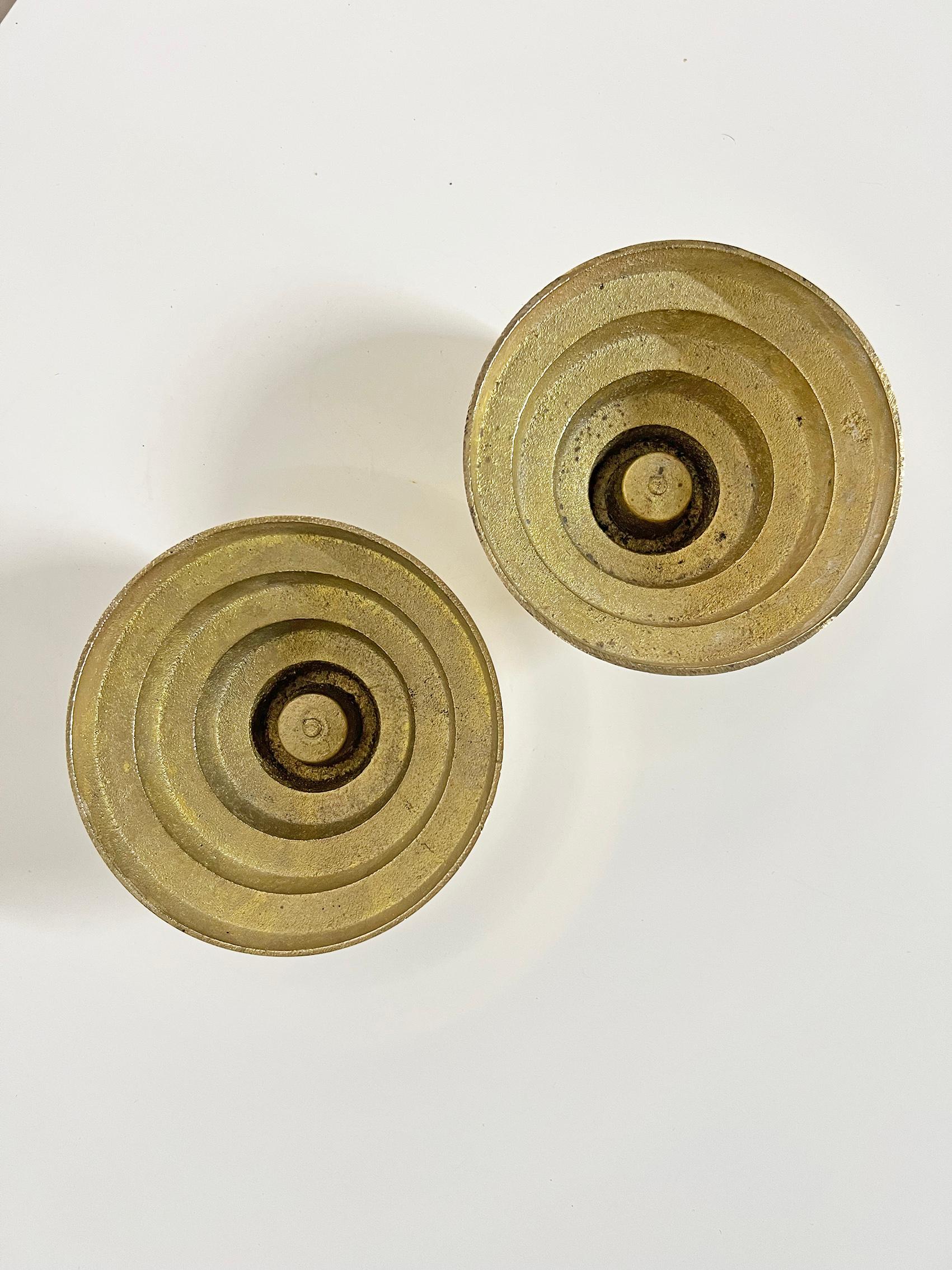Cool Candle Holders in Brass, Set of Two For Sale 2