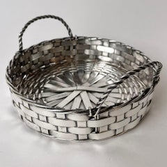 Cool Coaster in Braided Silver Plated Metal from the, Early 20th Century